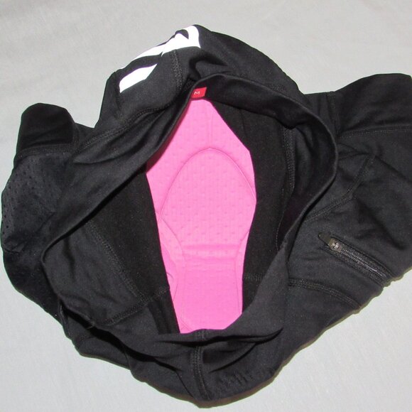 TERRY GRAND TOURING Padded Cycling Shorts Women's sz M Black Zip Pocket - Picture 5 of 7